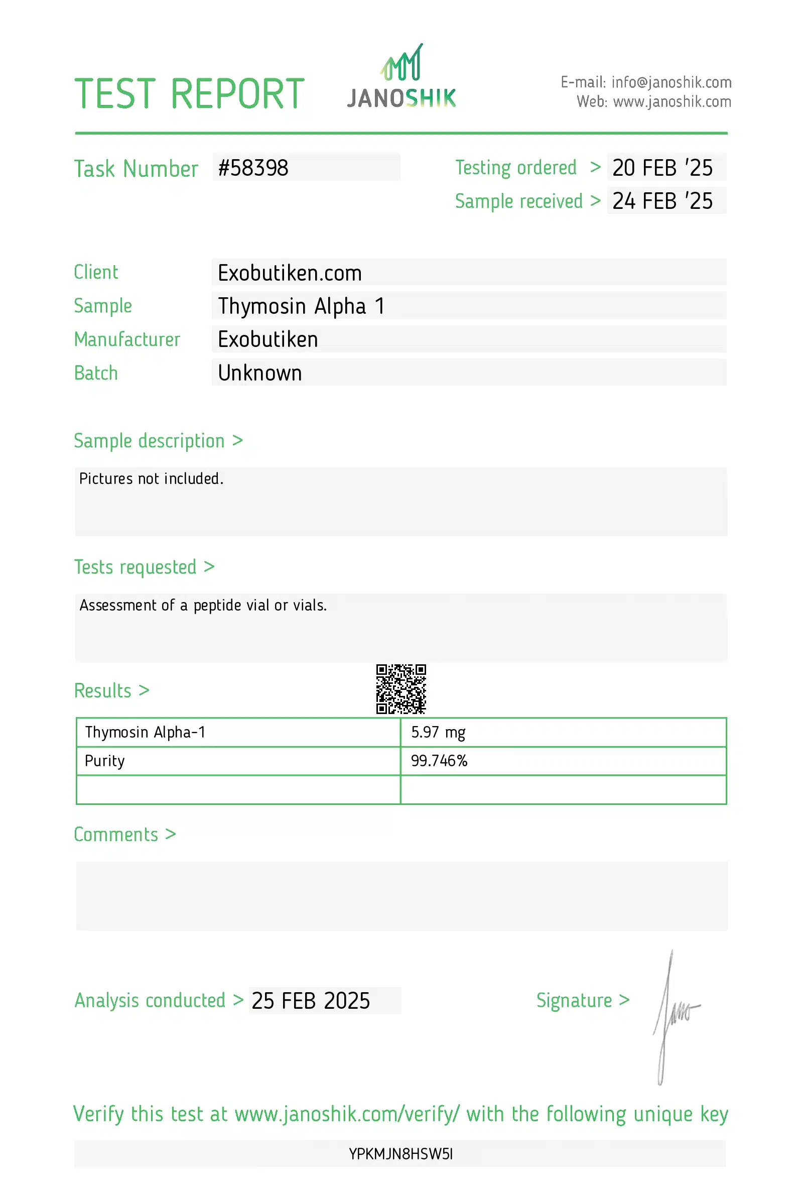 Thymosin Alpha 1 5mg 2 Thymosin Alpha 1 5,97 mg peptid – Stärker immunförsvaret och skyddar mot virus och infektioner.
