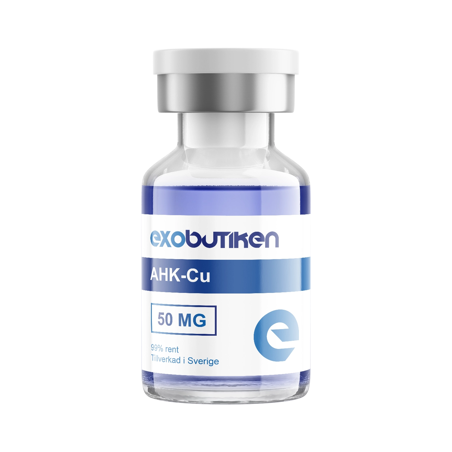 AHK-Cu 50mg 1 AHK-Cu 50mg kopparpeptid i vial – blått pulver för forskning inom hårväxt, hud och anti-aging