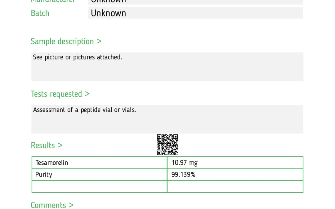 Tesamorelin analys